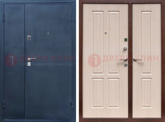 Двустворчатая стальная дверь с порошковым напылением и МДФ ДП-239 в Можайске