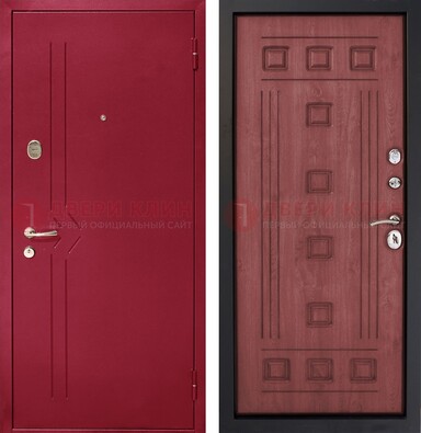 Красная железная дверь с порошковым напылением ДП-242 в Можайске