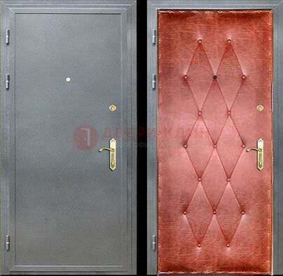 Серая стальная дверь с порошковым покрытием ДП-25 в Можайске