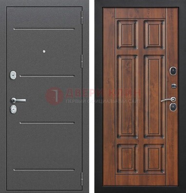 Стальная дверь с порошковым покрытием Антик серебро и филенчатой МДФ ДП-267 в Можайске