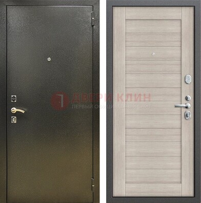 Стальная темно-серая дверь с порошковой отделкой и МДФ панелью ДП-278 в Можайске