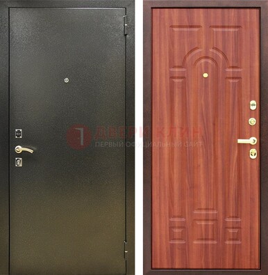 Входная темно-серая дверь с порошковой отделкой и МДФ Миланский орех ДП-281 в Можайске
