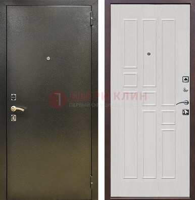 Входная дверь Темное серебро с порошковой отделкой и терморазрывом МДФ ДП-282 в Можайске