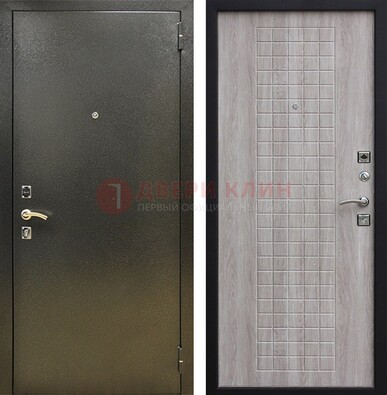Железная темная дверь с порошковым покрытием и филенчатой МДФ ДП-297 в Можайске