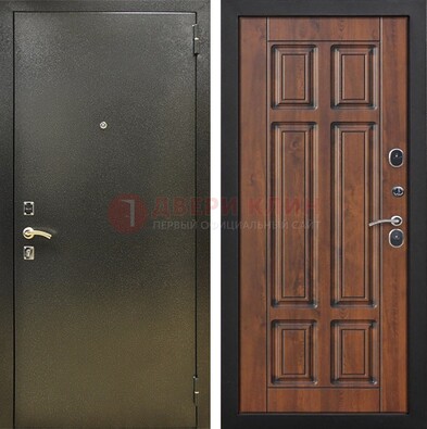 Металлическая входная темная дверь с порошковым напылением и МДФ ДП-299 в Можайске