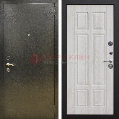 Входная темно-серая дверь с порошковым напылением и МДФ с филенкой ДП-302 в Можайске