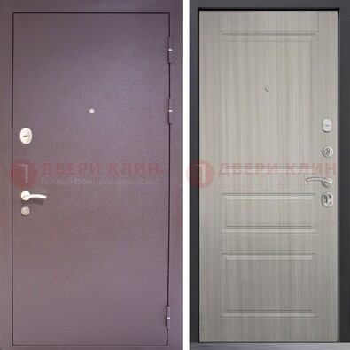 Темная стальная дверь с порошковым окрасом и МДФ ДП-310 в Можайске