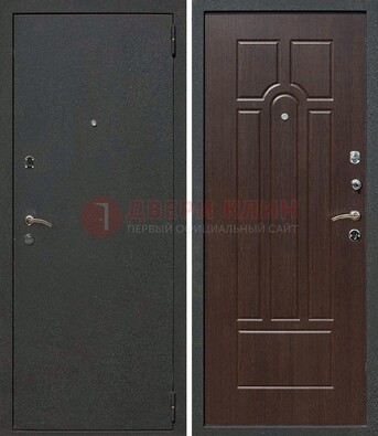 Черная металлическая дверь с порошковым окрасом ДП-47 в Можайске