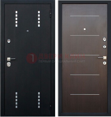 Черная металлическая дверь с порошковым окрасом ДП-62 в Можайске