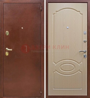 Коричневая металлическая дверь с порошковым окрасом ДП-76 в Сертолово