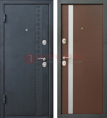 Черная стальная дверь с порошковым напылением ДП-9 в Сертолово