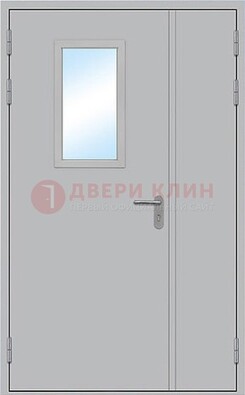 Белая входная противопожарная дверь со стеклянной вставкой ДПП-10 в Можайске