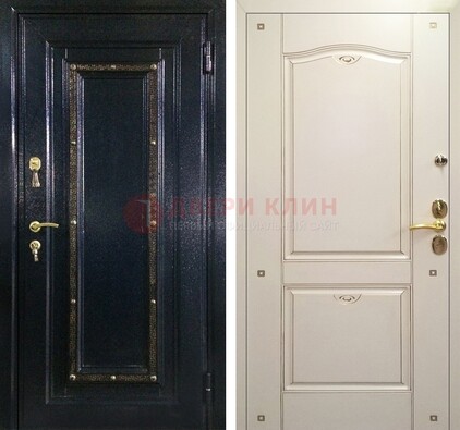 Парадная дверь с золотистым декором ДПР-3 в квартиру в Можайске