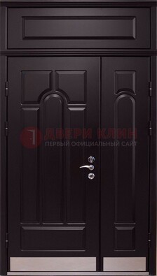 Парадная дверь с металлическими вставками ДПР-47 и фрамугой в Брянске