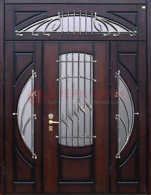 Парадная дверь со стеклянными вставками и ковкой ДПР-9 для улицы в Можайске