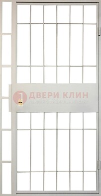 Железная решетчатая дверь в белом цвете ДР-19 в Можайске