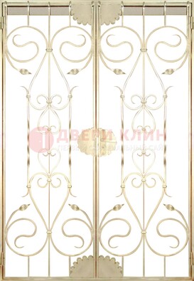 Золотая железная решетчатая дверь ДР-1 в Можайске