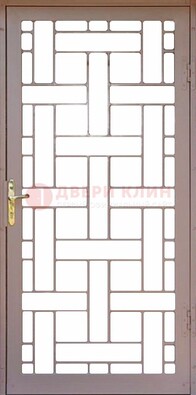 Коричневая металлическая решетчатая дверь для дома ДР-47 в Можайске