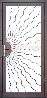 Коричневая железная решетчатая дверь ДР-8 в Можайске