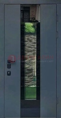 Современная дверь со стеклом для коттеджа ДС-40 в Можайске