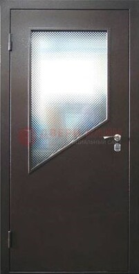 Стальная дверь со стеклом ДС-5 в кирпичный коттедж в Можайске