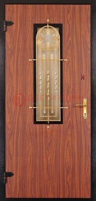 Дополнительная дверь со стеклом и золотой ковкой ДСК-16 в Можайске