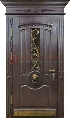 Элитная стальная дверь Винорит стекло и ковка ДСК-267 в Курске