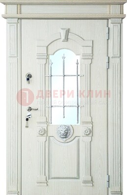 Герметичная входная дверь со стеклом и ковкой с украшением ДСК-64 в Можайске