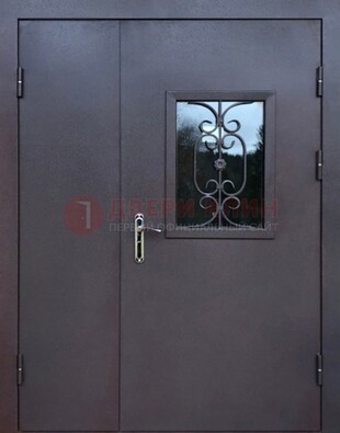 Тамбурная дверь Порошок со стеклом и ковкой ДТМ-48 в Можайске