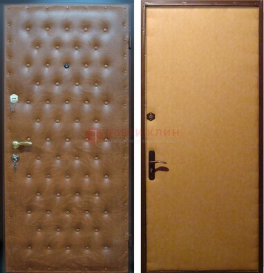 Желтая железная дверь с винилискожей ДВ-2 в Можайске
