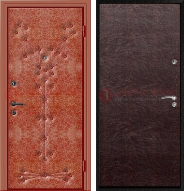 Красная стальная дверь с винилискожей ДВ-33 в Талдоме