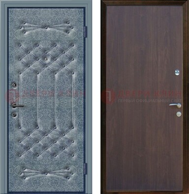 Серая металлическая дверь с винилискожей ДВ-35 в Можайске