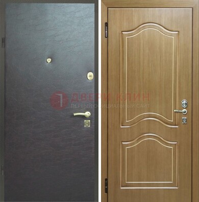Серая металлическая дверь с винилискожей ДВ-7 в Можайске
