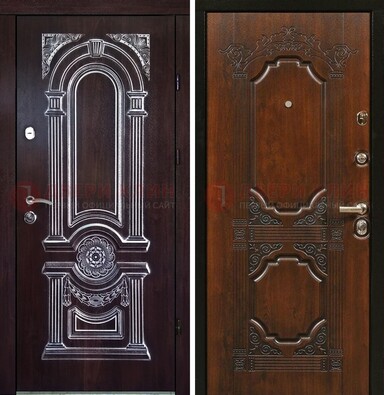 Железная дверь с виноритом в цвете Итальянский орех ДВТ-103 в Можайске