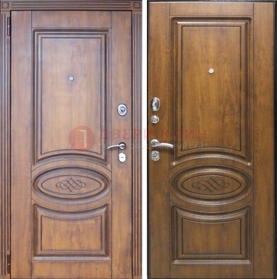 Коричневая металлическая дверь с виноритом ДВТ-10 в Можайске