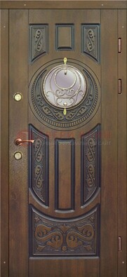 Одностворчатая входная дверь с виноритом и стеклом ДВТ-193 в Можайске