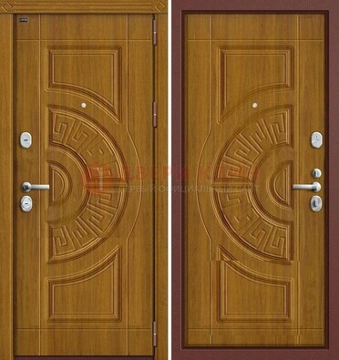 Коричневая стальная дверь с виноритом ДВТ-1 в Можайске