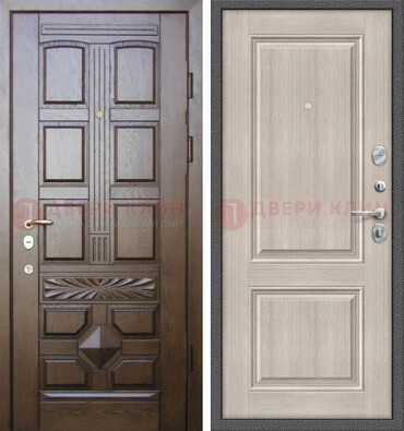 Коричневая металлическая дверь с виноритом ДВТ-223 в Можайске