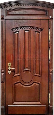 Темная стальная дверь с виноритом и фрамугой ДВТ-238 в Можайске