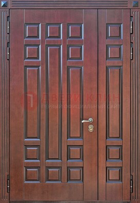 Коричневая полуторная металлическая дверь с виноритом ДВТ-240 в Мурманске