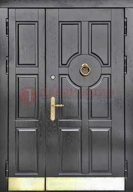 Черная металическая дверь с виноритом для дома ДВТ-241 в Можайске
