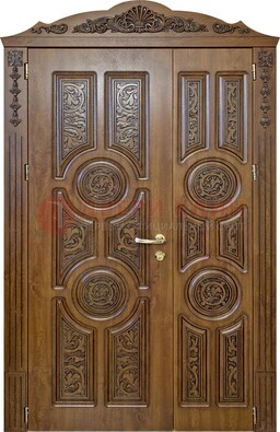Дизайнерская железная дверь с виноритом и узором ДВТ-257 в Железнодорожном
