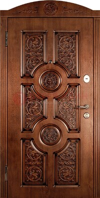 Коричневая входная дверь с виноритом ДВТ-41 в Можайске