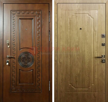 Коричневая железная дверь с виноритом ДВТ-44 в Можайске