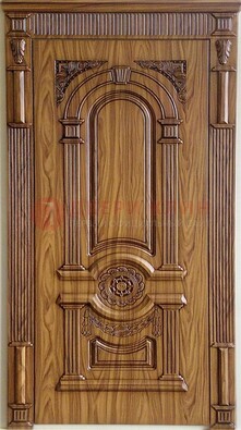 Коричневая металлическая дверь с виноритом ДВТ-61 в Можайске