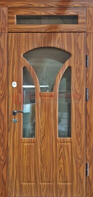 Коричневая классическая входная дверь с виноритом ДВТ-66 в Можайске