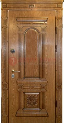 Коричневая железная дверь с виноритом Золотой дуб ДВТ-67 в Можайске