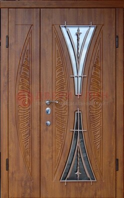 Входная классическая дверь с терморазрывом и коричневым МДФ ДВТ-76 в Можайске