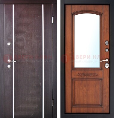 Входная дверь с МДФ и МДФ внутри с зеркалом ДЗ-88 в Можайске